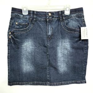 George • Faded Dark Denim Mini Skirt, size 12, NEW